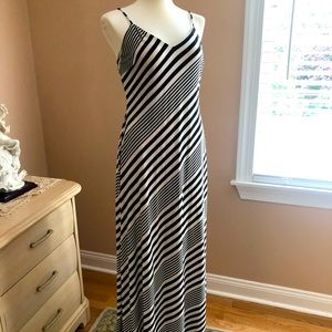 Lauren Ralph Lauren Black&Cream Stripe Maxi Dress
